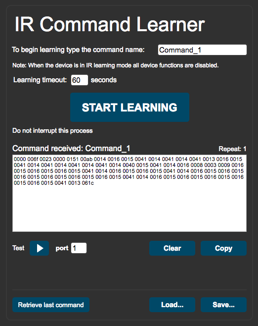 Kramer Control: Infrarot- Befehle in einem Gerätetreiber hinzufügen